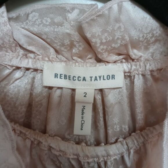 Rebecca Taylor Sz. 2 Glitter Print Ruched Sleeve Top - Picture 10 of 15